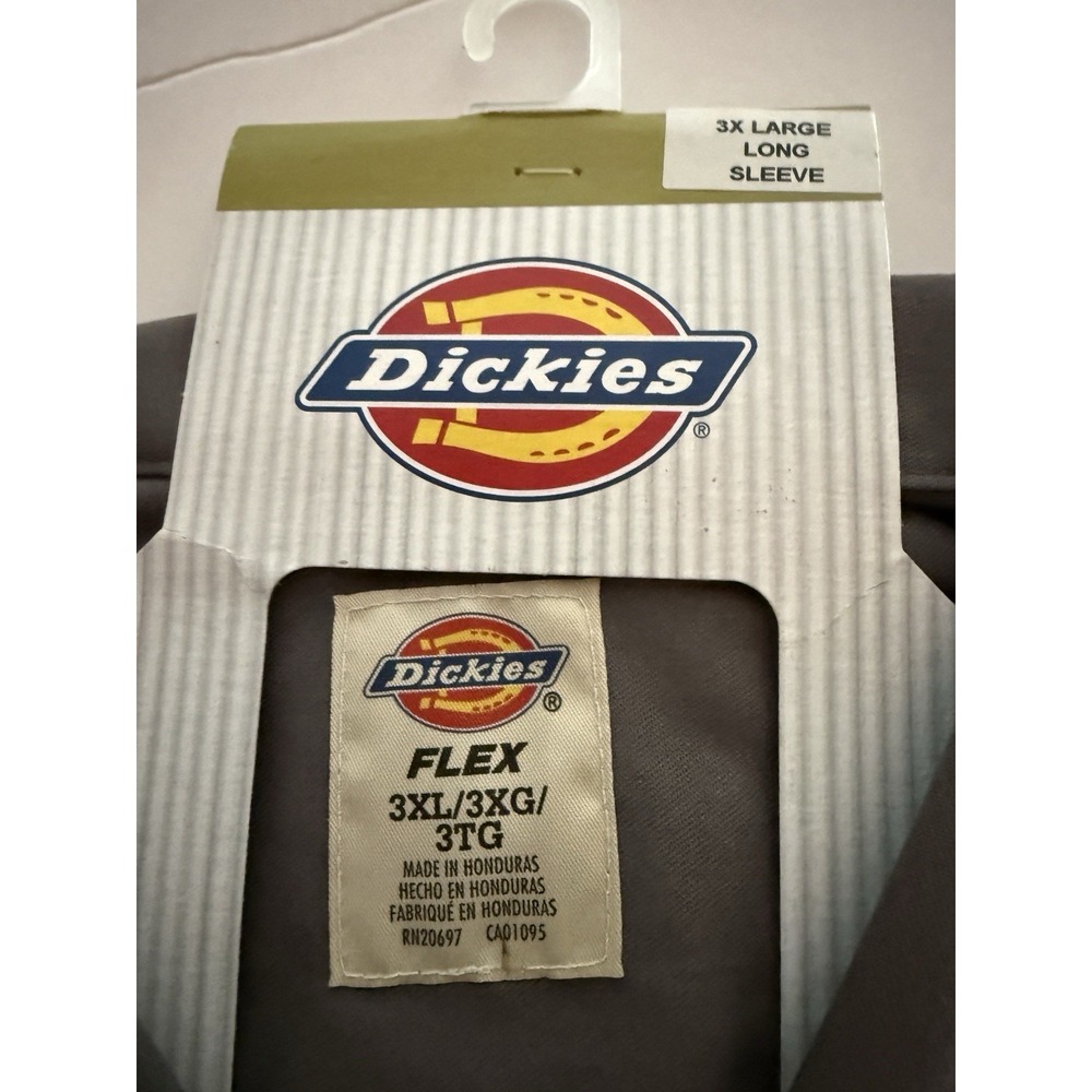 Dickies Flex Long Sleeve Work Shirt 3XL Gray Men's Construction Mechanic - Picture 5 of 6